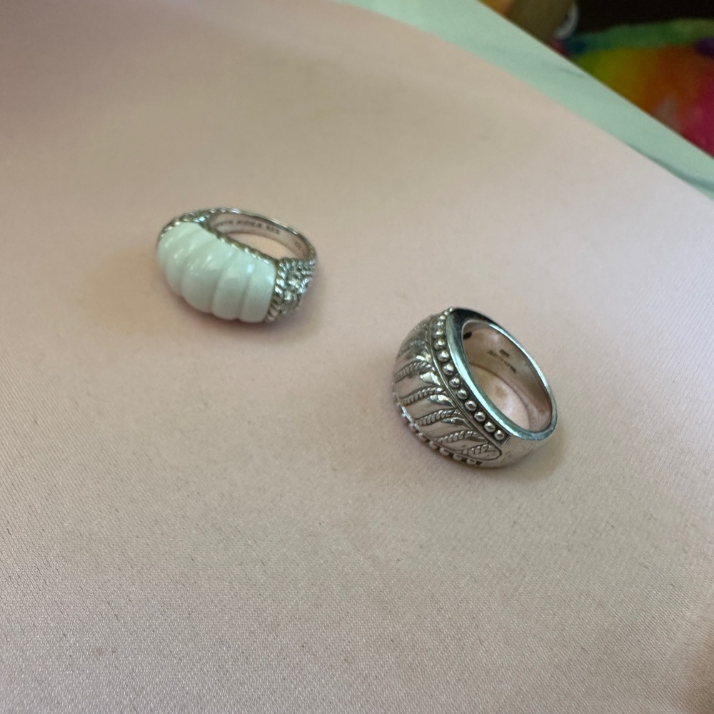 Judith Ripka Silver and White Statement Rings - Picture 7 of 10